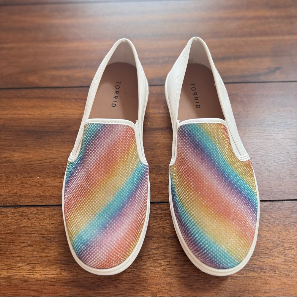 Torrid Women’s Rainbow Embellished Slip-On‎ Shoe Size 9WW
